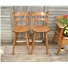 Image 1 : Pr of Wood Bar/Island Stools  Secure but back of one is bit Wobbly