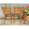 Image 2 : Pr of Wood Bar/Island Stools  Secure but back of one is bit Wobbly