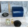 Image 1 : Assorted Kitchen Wares  Bread Keeper Spraypainted  see pics