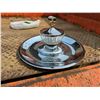 Image 1 : Silver Tiered Serving Tray w/ Base & Glass Dip Bowl & Lid