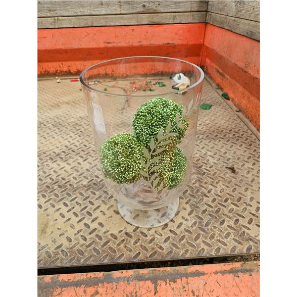 Glass Vase w/ Green Balls