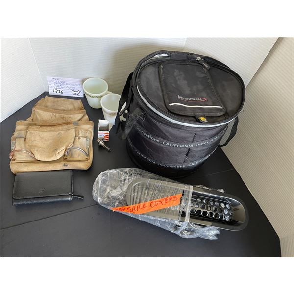 MISC - Cooler, Jeep inserts, Mugs, tool pouch, Ladies waller
