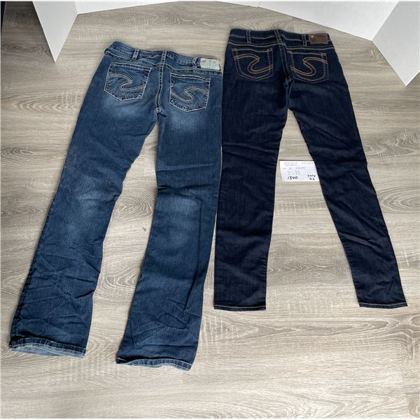 Ladies Silver jeans - 2 pairs, W 30 L 33