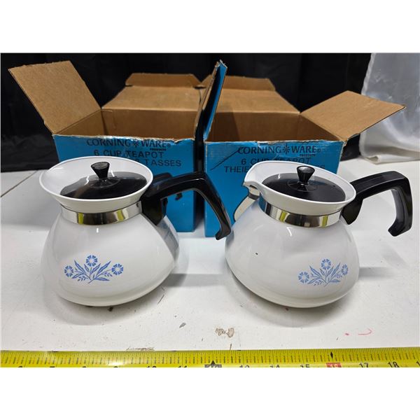 2 Corning ware blue cornflower Teapots # P 104S