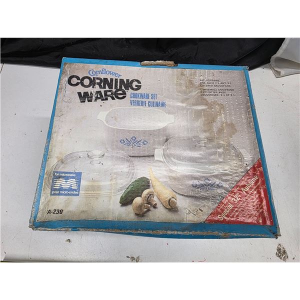 Corning ware blue cornflower dishe set # A 230 Sealed new in box