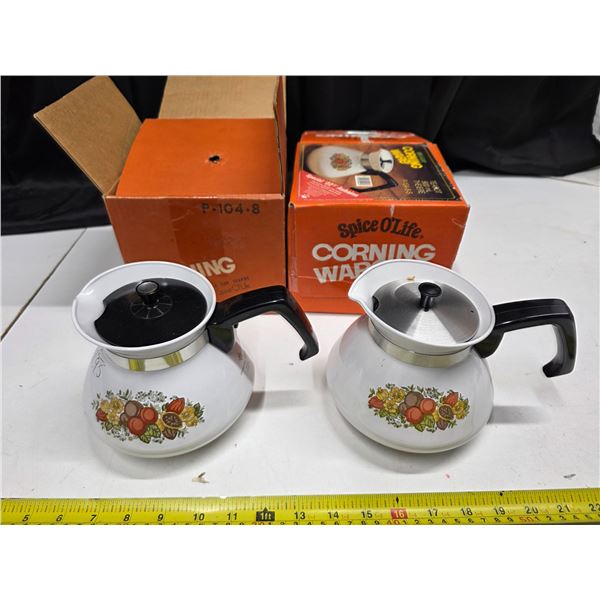 2 Corning ware Spice O life teapots # P-104-8