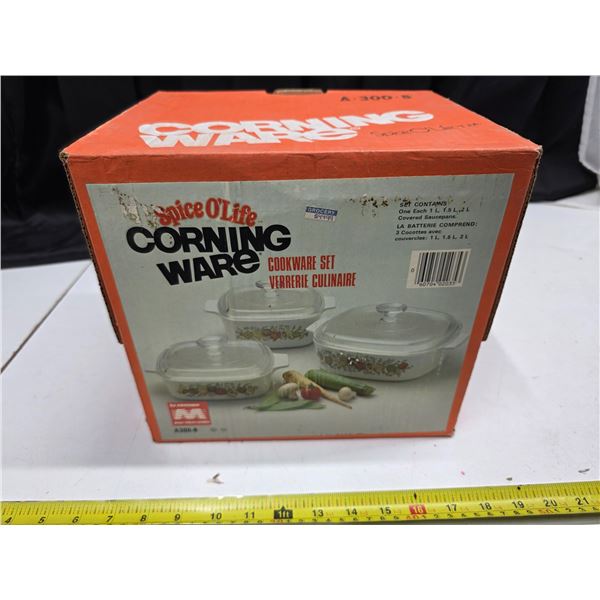 Corning ware Spice O life Cookware set # A-300-8 sealed new in box