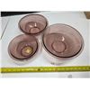 Image 1 : 3 Pyrex cranberry colored bowls