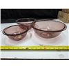 Image 2 : 3 Pyrex cranberry colored bowls