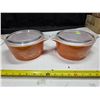 Image 1 : 2 pyrex orange casserole dishes