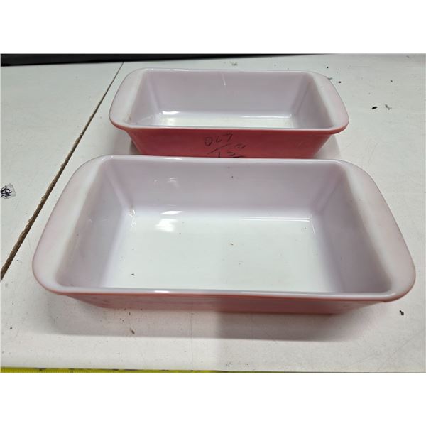 2 pyrex pink loaf pans