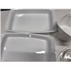Image 3 : Corningware blue cornflower cake pans, 12" by 4" by 2" and 1 sauce maker with 2 lids
