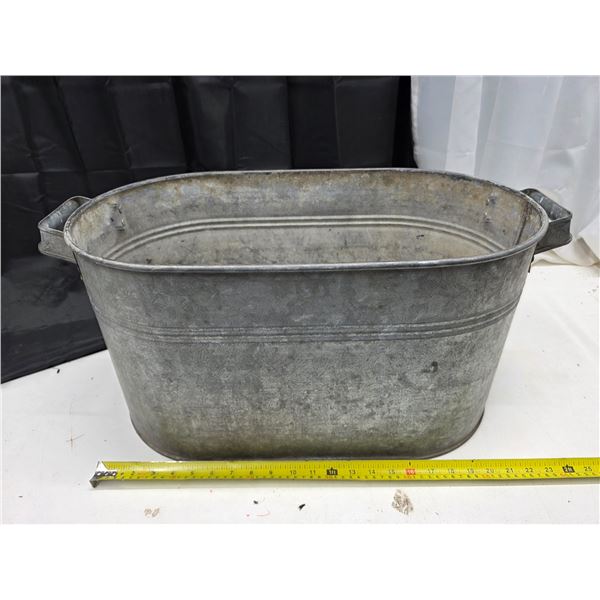 Galvinized tub- 21"L by 12"W by 12"H