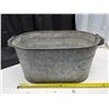 Image 1 : Galvinized tub- 21"L by 12"W by 12"H