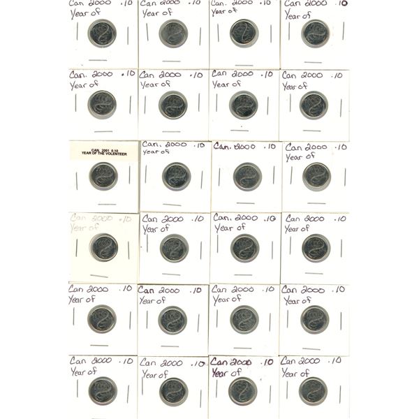 (30) 2001 Year of the Volenteer  Canadian 10 Cents Coin.