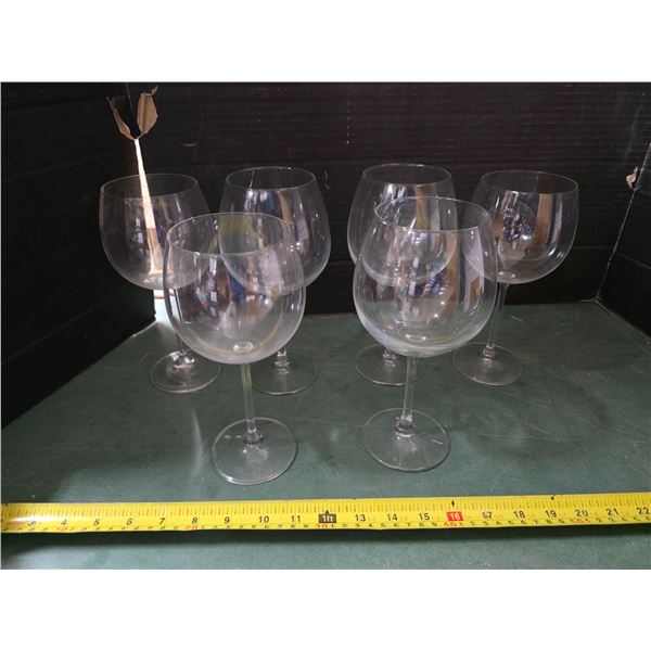 6 large wine glasses