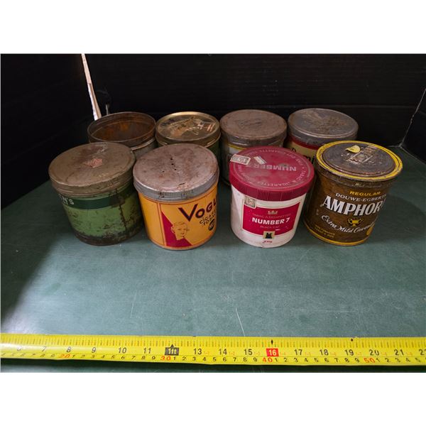8 tobacco tins