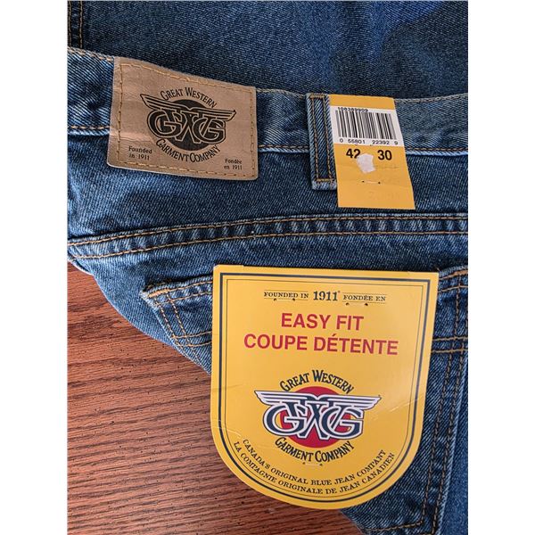 2 pairs of blue jeans- 42 by 30
