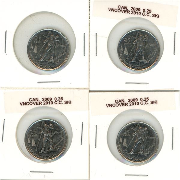(4) 2010 Canadian Vancouver 25 Cents Coin.