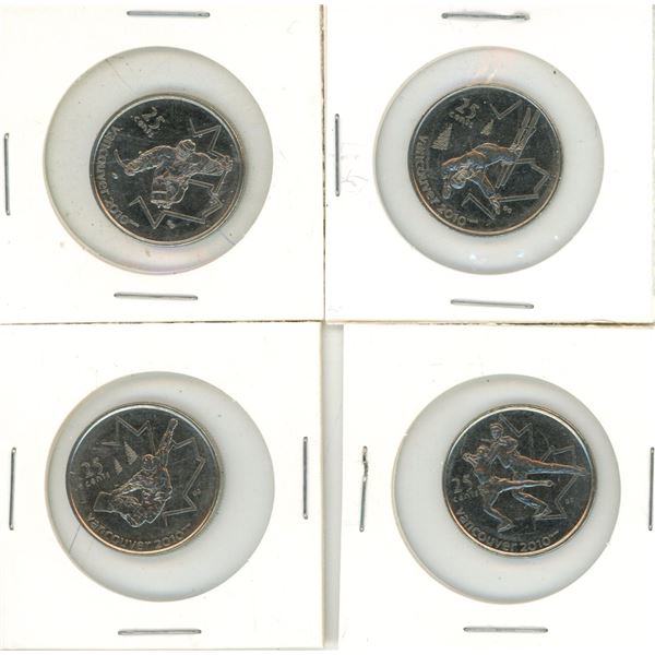 (4) 2010 Canadian Vancouver 25 Cents Coin.