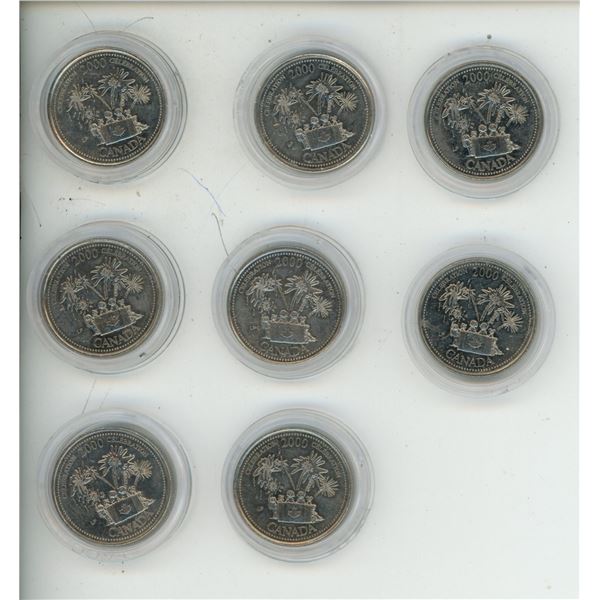 (8) 2000 Canada Celebration 25 Cents Coin.