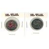 Image 1 : 2006 Canada Cindy Klassen Colored and Uncolored 25 Cents Coin.