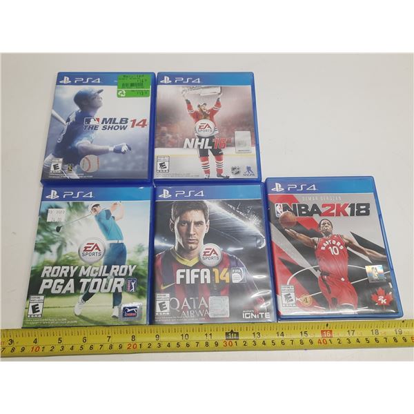 (5) PS4 Games.