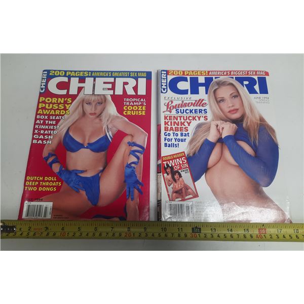 (2) 1994 June and July Cheri Adult Magzines.