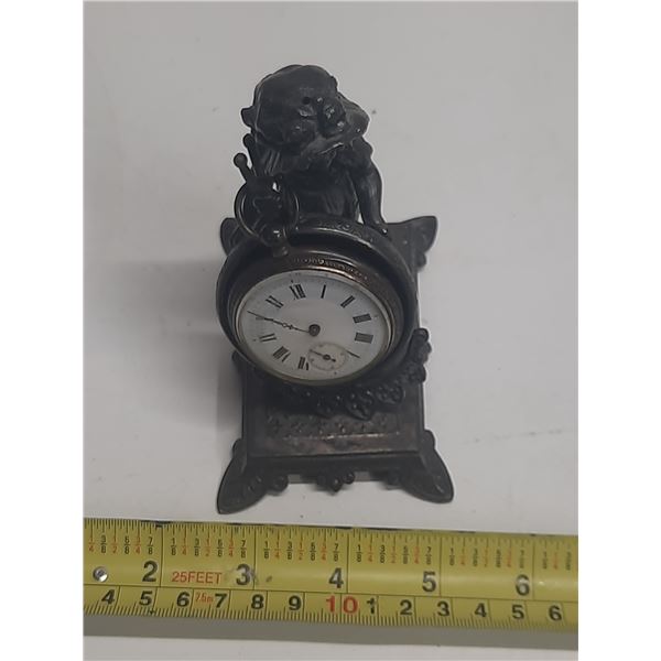 Antique Watch Stand from James W. Tufts Boston and Pocket Watch.