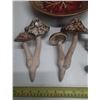 Image 2 : Bowl, (2) Garden Mashrooms, Salt and Pepper Shaker Small Minatures and Handmade Design on Wood, etc.