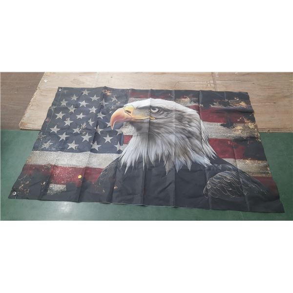 U.S.A  Patriotic Bald Eagle Flag. (56" x 34")
