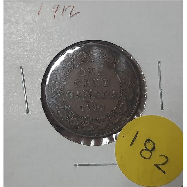 1912 Canadian Large One Cent Coin.