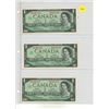 Image 1 : Set of 3 Consecutive Serial Number 1967 $1 notes. M/P Prefix. Serial Numbers 034319, 034320 & 034732