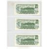 Image 2 : Set of 3 Consecutive Serial Number 1973 $1 notes. Lawson-Bouey signatures. AFH Prefix. Serial Number