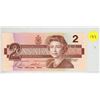 Image 1 : 1986 $2 note. Bonin-Thiessen signatures. EGT Prefix. Serial Number 0985832. Uncirculated.