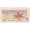 Image 2 : 1986 $2 note. Bonin-Thiessen signatures. EGT Prefix. Serial Number 0985832. Uncirculated.