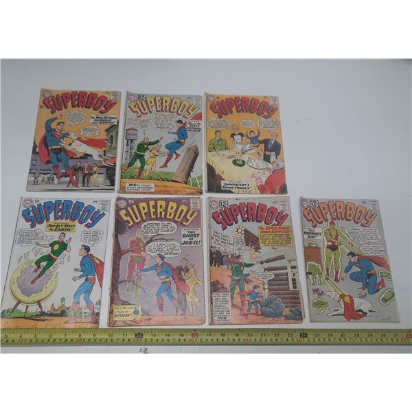 Lot of 7 Superboy Comics. 1959 – 1965. Used.