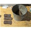 Image 2 : Bucket w/ Antique Axe heads and Hinges