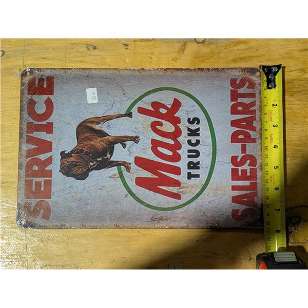 Tin Sign Approx. 8"x11" MACK TRUCKS