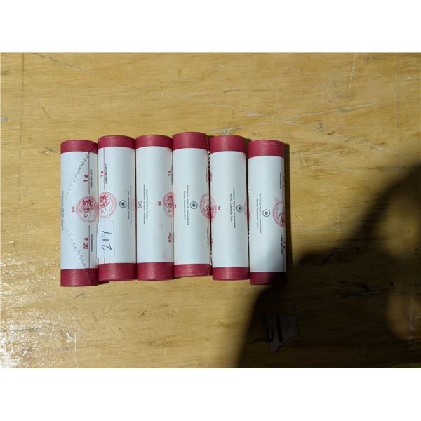 6 rolls of 2006 1 Cent Canadian BU.