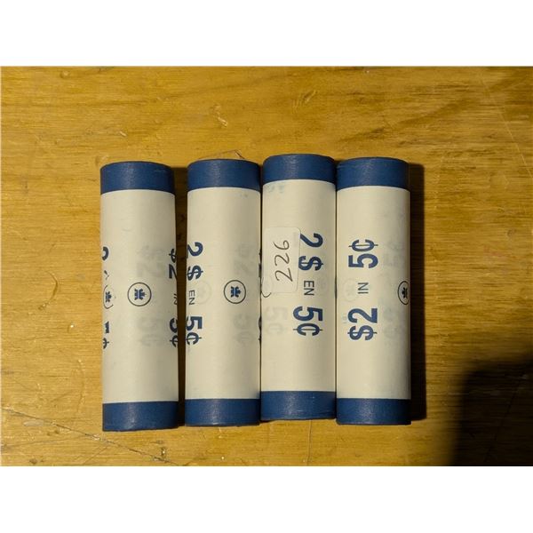 4 Rolls of 2005 5 Cent Canadian BU