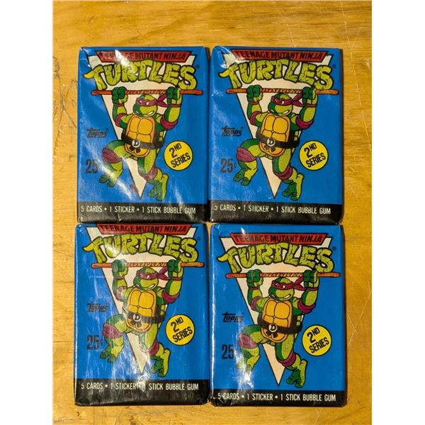 4 Unopened TMNT Trading Cards Series II EX Condition
