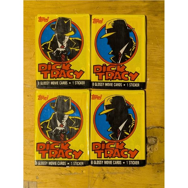 4 Unopened Dick Tracy Trading Cards EX Condition