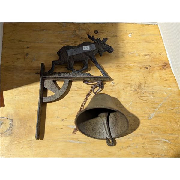 Large Iron Moose Bell 12inch High, 9 Inch Long
