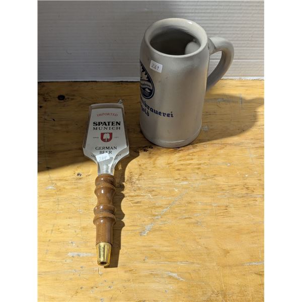 Vintage German Beer Stien Plus Bear Tap Handle
