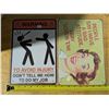 Image 1 : Tin Sign Aproxx. 8"x11 3/4" WARNING + BAD DAY
