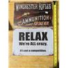 Image 2 : Tin Sign Aproxx. 8"x11 3/4" WINCHESTER + RELAX