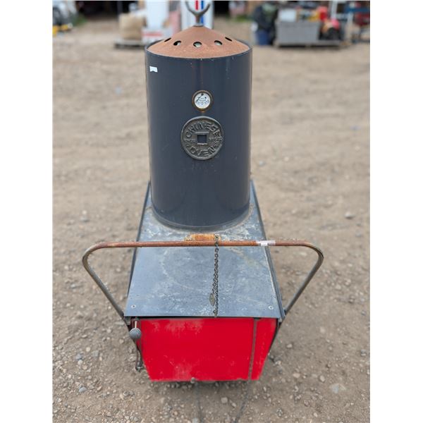 Vintage Chinese Oven, BBQ Smoker Two Tier Rolling Cart Excellent Condition Barely Used