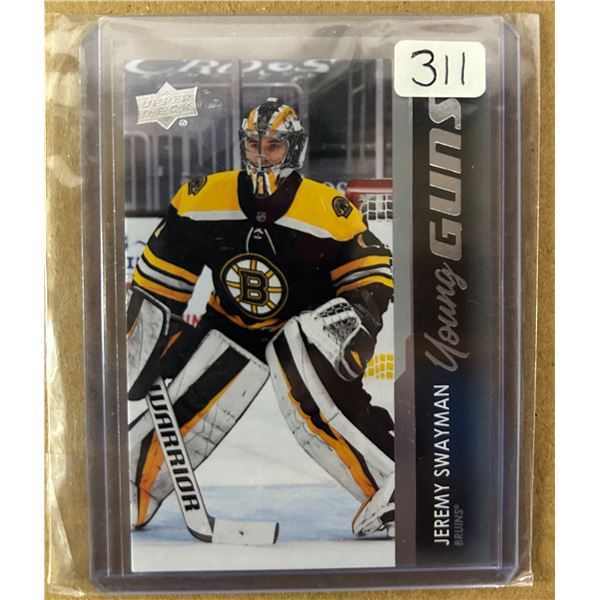 Jeremy swayman rookie hockey card
