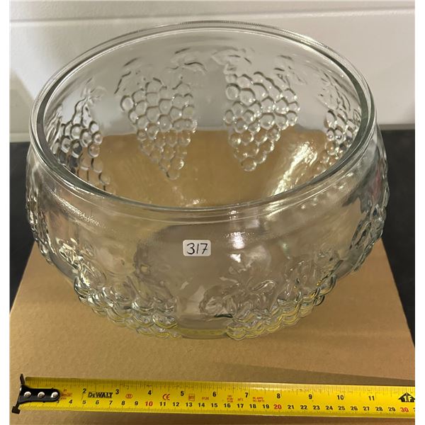 Extra large glass fruit bowl